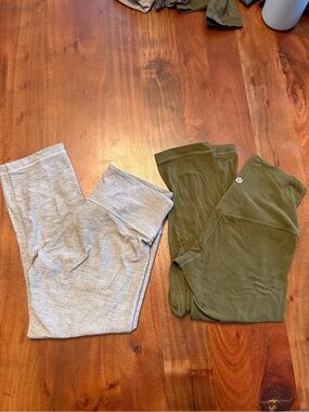lululemon athletica Olive Green and Heather Gray Capris